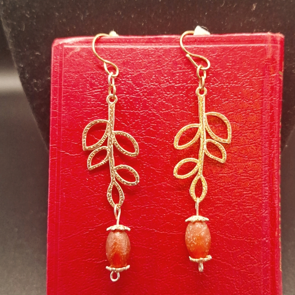 Awesome, Handmade Copper and Jasper Earrings